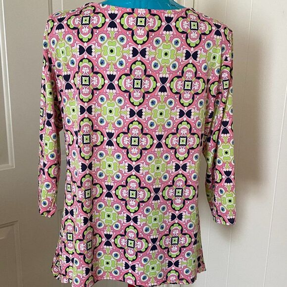 Ruby Rd. Petite Boho Sharks Bite Womens Top Size PL - Picture 4 of 7